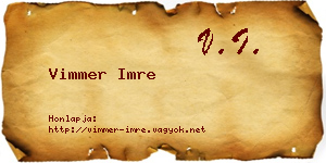 Vimmer Imre névjegykártya